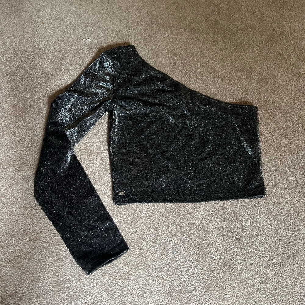 Sparkly one shoulder top